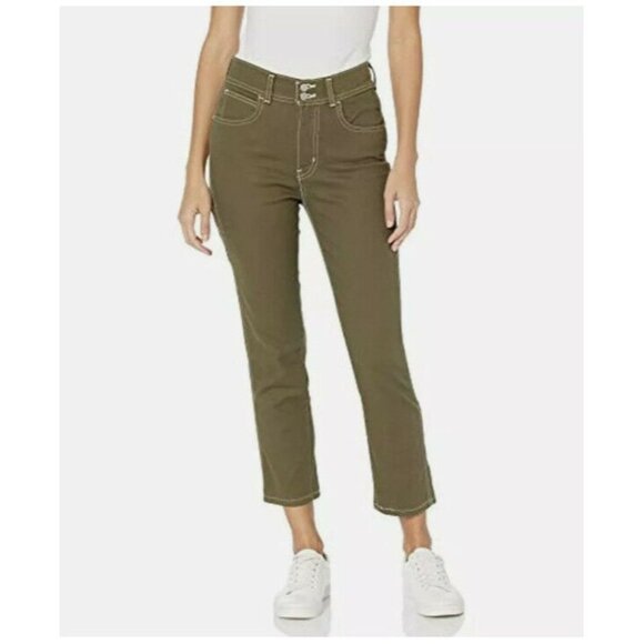 Levi's 724 High Rise Carpenter Cropped Straight Leg Olive Night Women's Jeans SZ - Picture 1 of 8